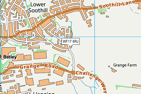 WF17 6RJ map - OS VectorMap District (Ordnance Survey)