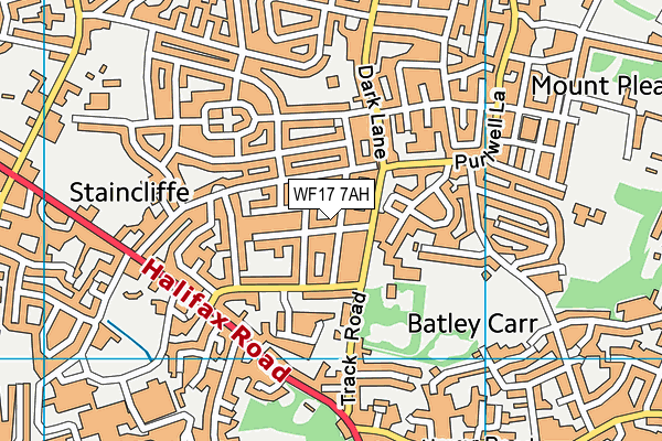 WF17 7AH map - OS VectorMap District (Ordnance Survey)