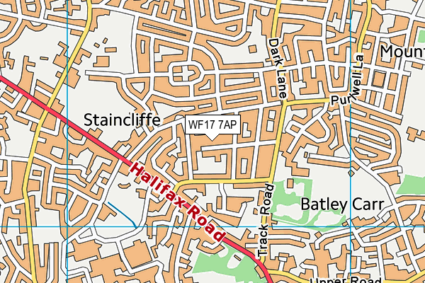 WF17 7AP map - OS VectorMap District (Ordnance Survey)