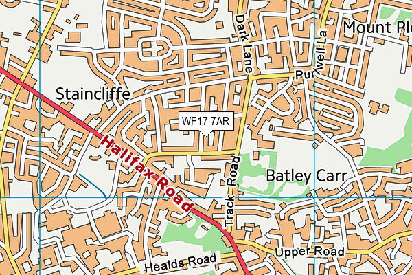 WF17 7AR map - OS VectorMap District (Ordnance Survey)