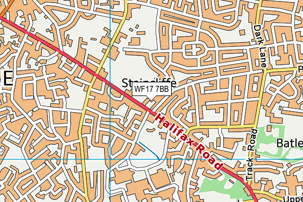 WF17 7BB map - OS VectorMap District (Ordnance Survey)