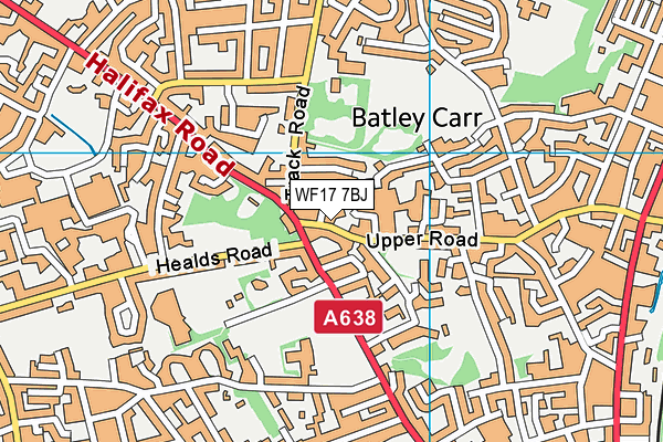 WF17 7BJ map - OS VectorMap District (Ordnance Survey)