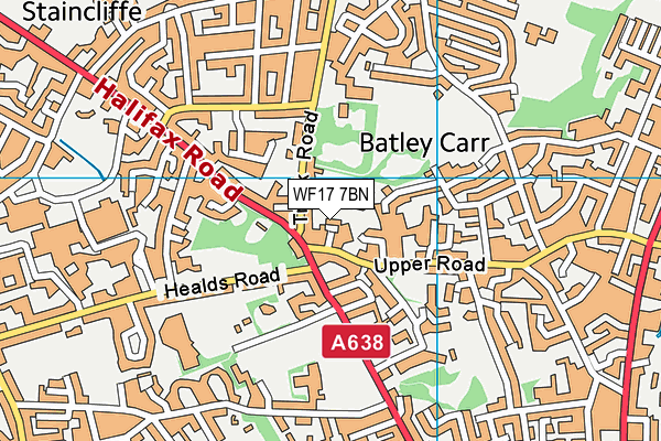 WF17 7BN map - OS VectorMap District (Ordnance Survey)