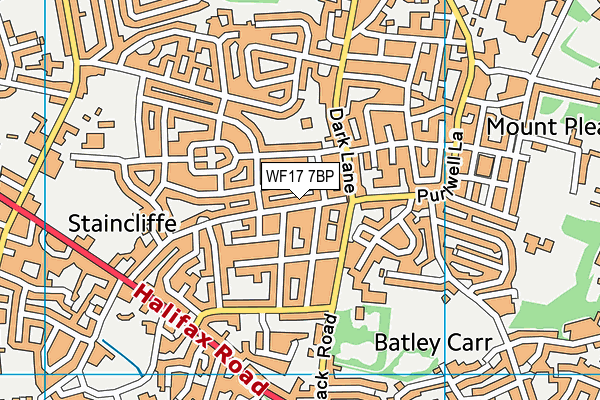 WF17 7BP map - OS VectorMap District (Ordnance Survey)