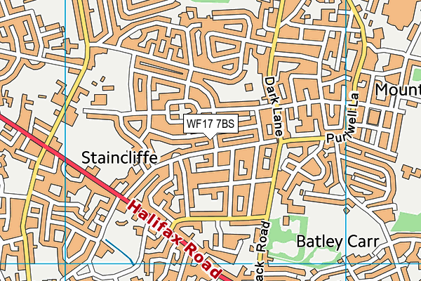 WF17 7BS map - OS VectorMap District (Ordnance Survey)