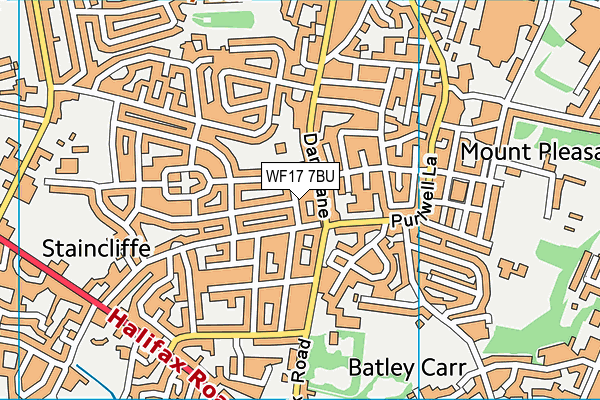 WF17 7BU map - OS VectorMap District (Ordnance Survey)