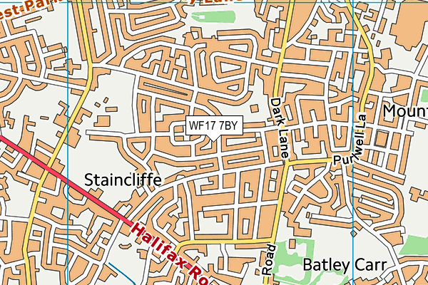 WF17 7BY map - OS VectorMap District (Ordnance Survey)