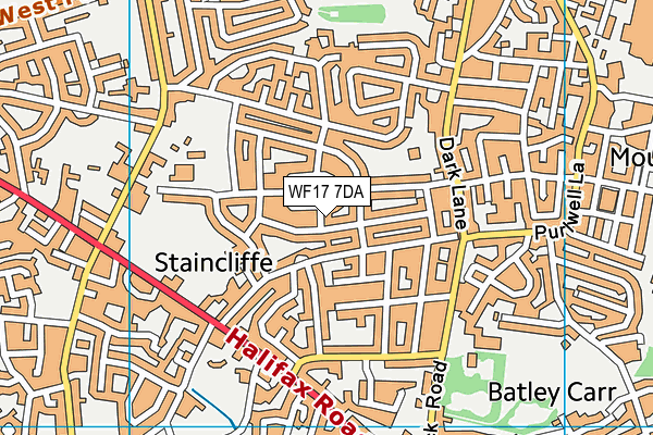 WF17 7DA map - OS VectorMap District (Ordnance Survey)