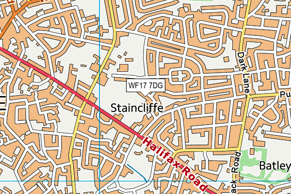 WF17 7DG map - OS VectorMap District (Ordnance Survey)