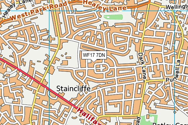 WF17 7DN map - OS VectorMap District (Ordnance Survey)