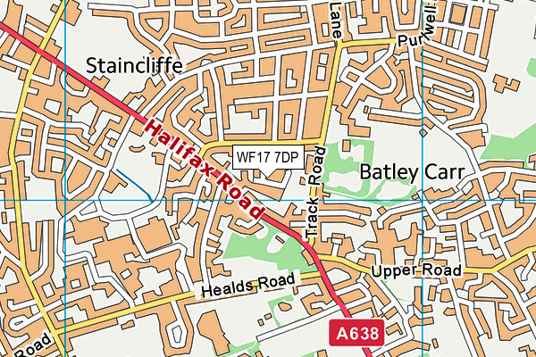 WF17 7DP map - OS VectorMap District (Ordnance Survey)