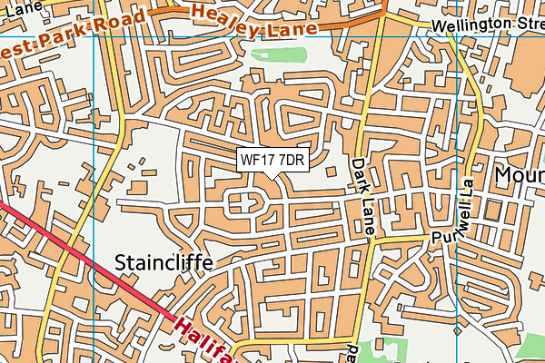 WF17 7DR map - OS VectorMap District (Ordnance Survey)