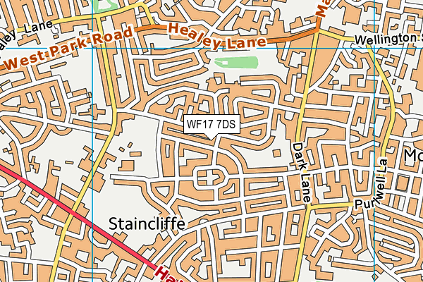 WF17 7DS map - OS VectorMap District (Ordnance Survey)