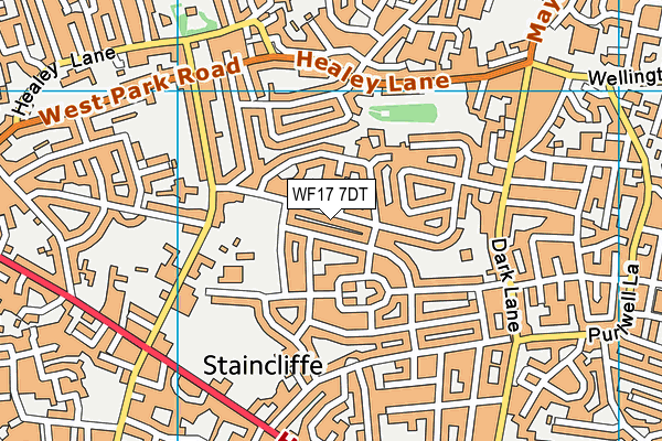 WF17 7DT map - OS VectorMap District (Ordnance Survey)