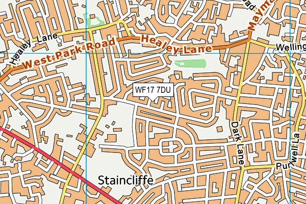 WF17 7DU map - OS VectorMap District (Ordnance Survey)