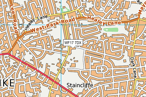 WF17 7DX map - OS VectorMap District (Ordnance Survey)