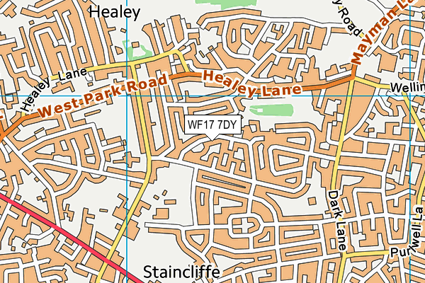 WF17 7DY map - OS VectorMap District (Ordnance Survey)