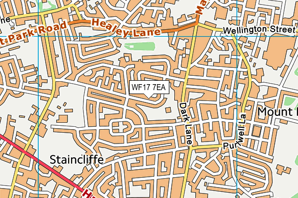 WF17 7EA map - OS VectorMap District (Ordnance Survey)