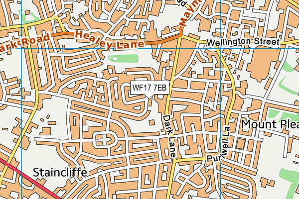 WF17 7EB map - OS VectorMap District (Ordnance Survey)