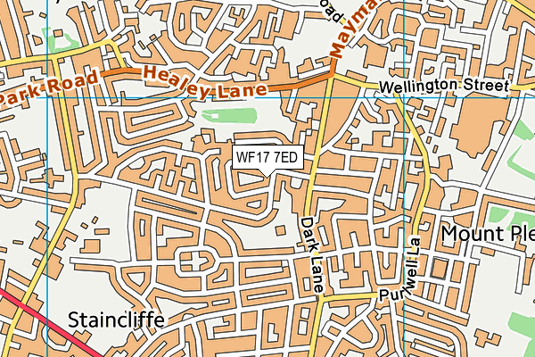WF17 7ED map - OS VectorMap District (Ordnance Survey)