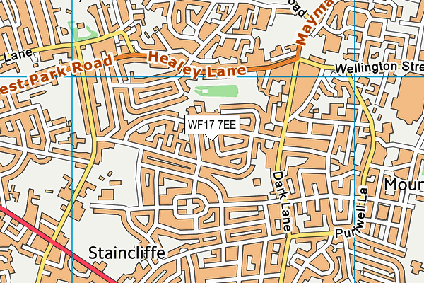 WF17 7EE map - OS VectorMap District (Ordnance Survey)