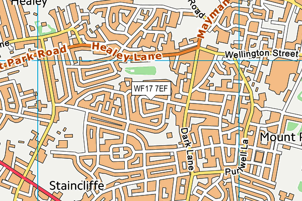 WF17 7EF map - OS VectorMap District (Ordnance Survey)