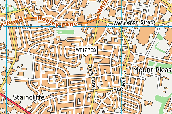 WF17 7EG map - OS VectorMap District (Ordnance Survey)