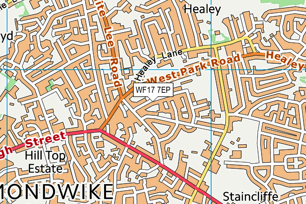 WF17 7EP map - OS VectorMap District (Ordnance Survey)