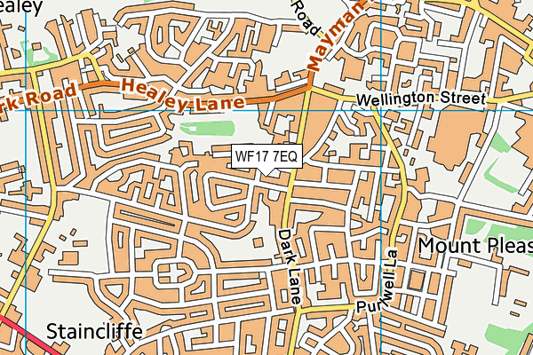 WF17 7EQ map - OS VectorMap District (Ordnance Survey)