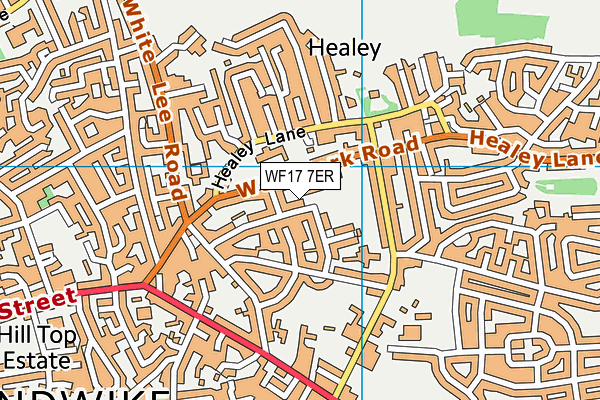 WF17 7ER map - OS VectorMap District (Ordnance Survey)