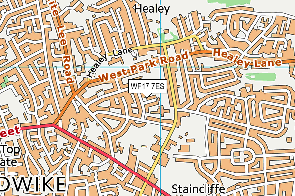 WF17 7ES map - OS VectorMap District (Ordnance Survey)