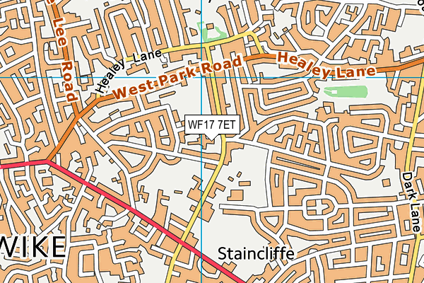 WF17 7ET map - OS VectorMap District (Ordnance Survey)