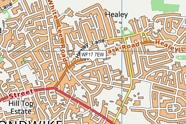 WF17 7EW map - OS VectorMap District (Ordnance Survey)