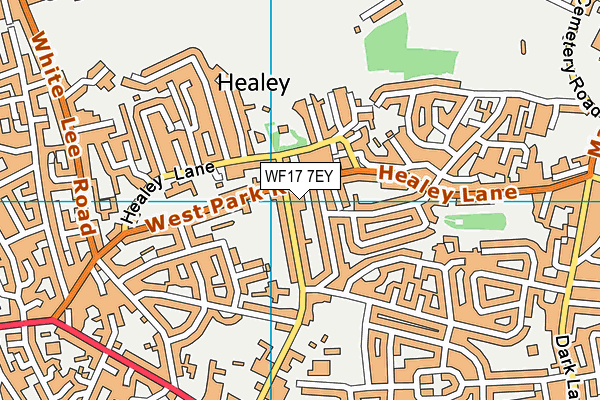 WF17 7EY map - OS VectorMap District (Ordnance Survey)