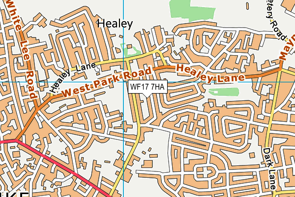 WF17 7HA map - OS VectorMap District (Ordnance Survey)