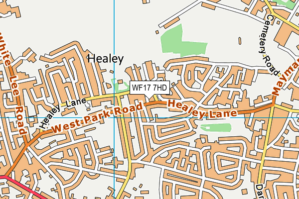 WF17 7HD map - OS VectorMap District (Ordnance Survey)