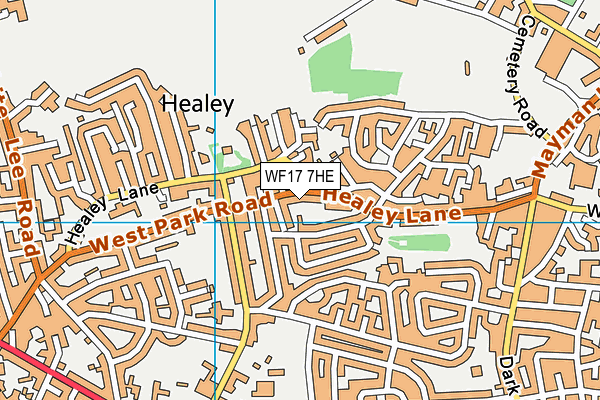 WF17 7HE map - OS VectorMap District (Ordnance Survey)