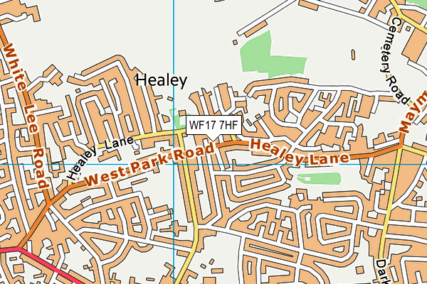 WF17 7HF map - OS VectorMap District (Ordnance Survey)