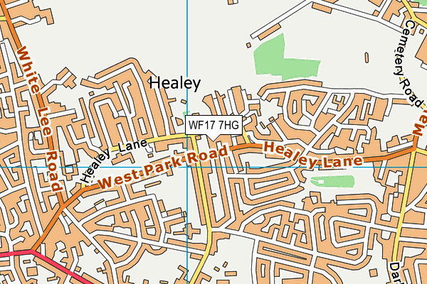 WF17 7HG map - OS VectorMap District (Ordnance Survey)