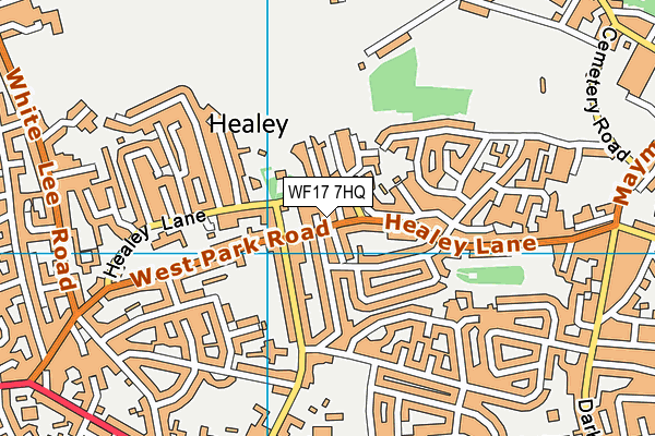 WF17 7HQ map - OS VectorMap District (Ordnance Survey)