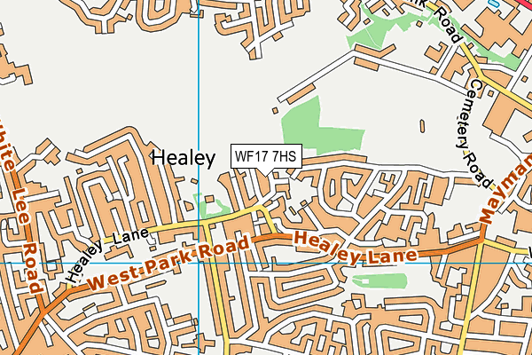 WF17 7HS map - OS VectorMap District (Ordnance Survey)