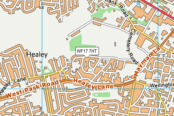 WF17 7HT map - OS VectorMap District (Ordnance Survey)