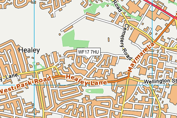 WF17 7HU map - OS VectorMap District (Ordnance Survey)