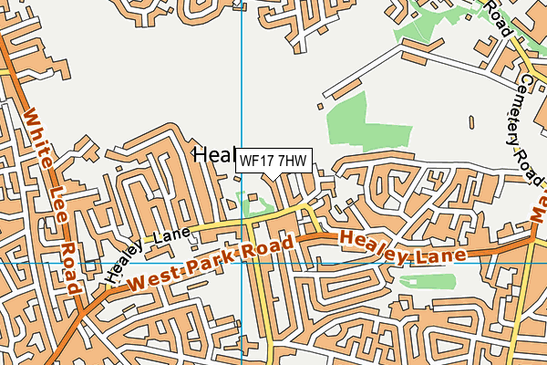 WF17 7HW map - OS VectorMap District (Ordnance Survey)