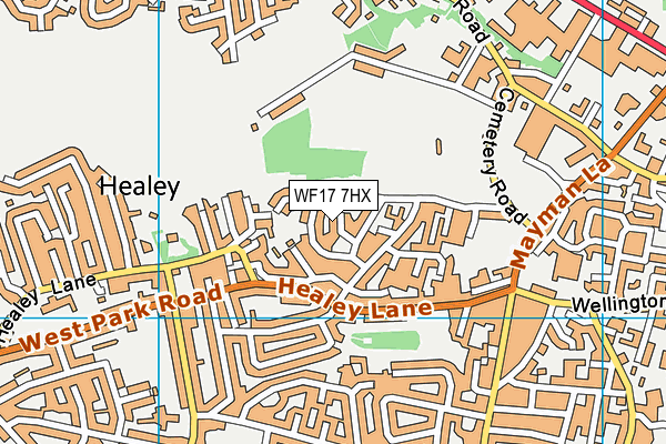 WF17 7HX map - OS VectorMap District (Ordnance Survey)