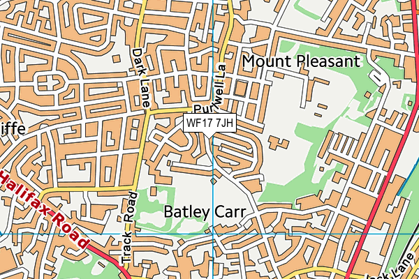 WF17 7JH map - OS VectorMap District (Ordnance Survey)