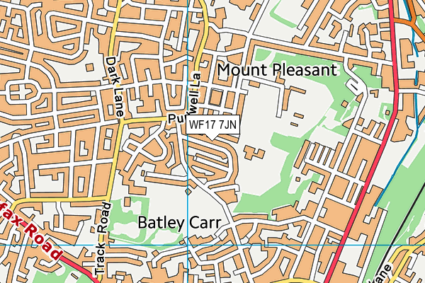 WF17 7JN map - OS VectorMap District (Ordnance Survey)