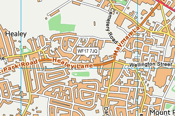 WF17 7JQ map - OS VectorMap District (Ordnance Survey)