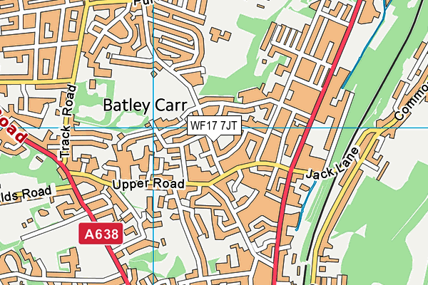 WF17 7JT map - OS VectorMap District (Ordnance Survey)