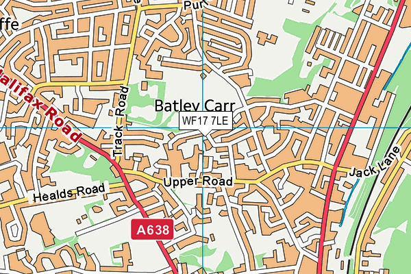 WF17 7LE map - OS VectorMap District (Ordnance Survey)